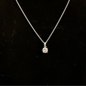 NEW Diamonique 1.25ct Silver Pendant Necklace